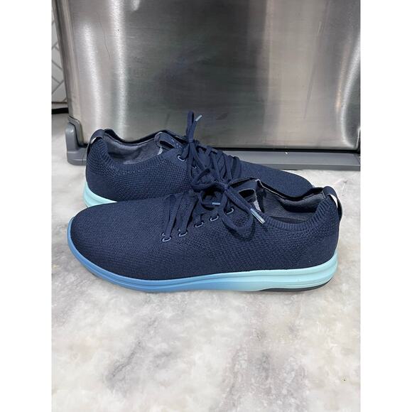 Travis Mathew Men’s Knit Sneakers SZ 10.5 Navy Aqua Sole Comfort casual Shoe main image 13